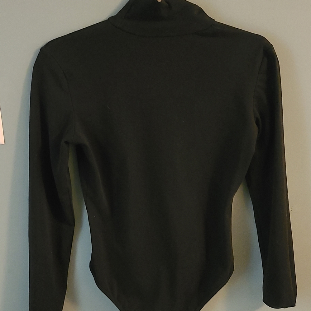 Solid Mock Neck Rib-Knit Bodysuit - Picture 4 of 4